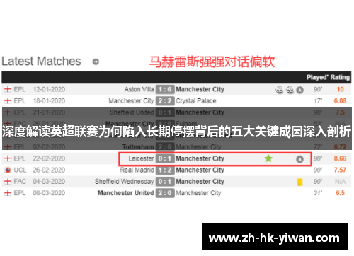 深度解读英超联赛为何陷入长期停摆背后的五大关键成因深入剖析
